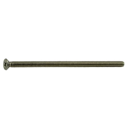 Midwest Fastener #10-24 x 4 in Phillips Flat Machine Screw, Plain 18-8 Stainless Steel, 8 PK 37781